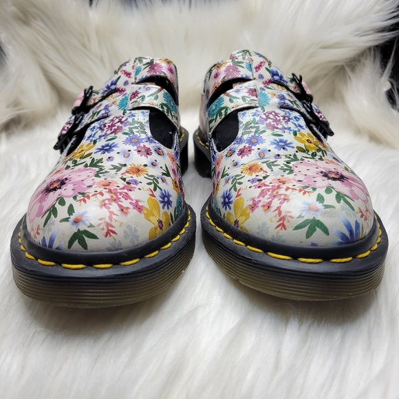 Doc Martens 8065 Wanderlust Floral Mary Jane Shoes in Bone/Mallow Pink Sz 7 RARE - Picture 6 of 13